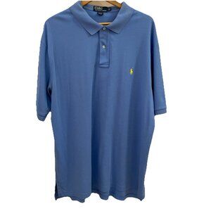 Polo Ralph Lauren Polo Shirt Mens 2XL Tall Blue Short Sleeve Pony Golf Preppy